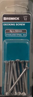 Tec screw T17 10gx50mm s/steel self drilling deck screw
