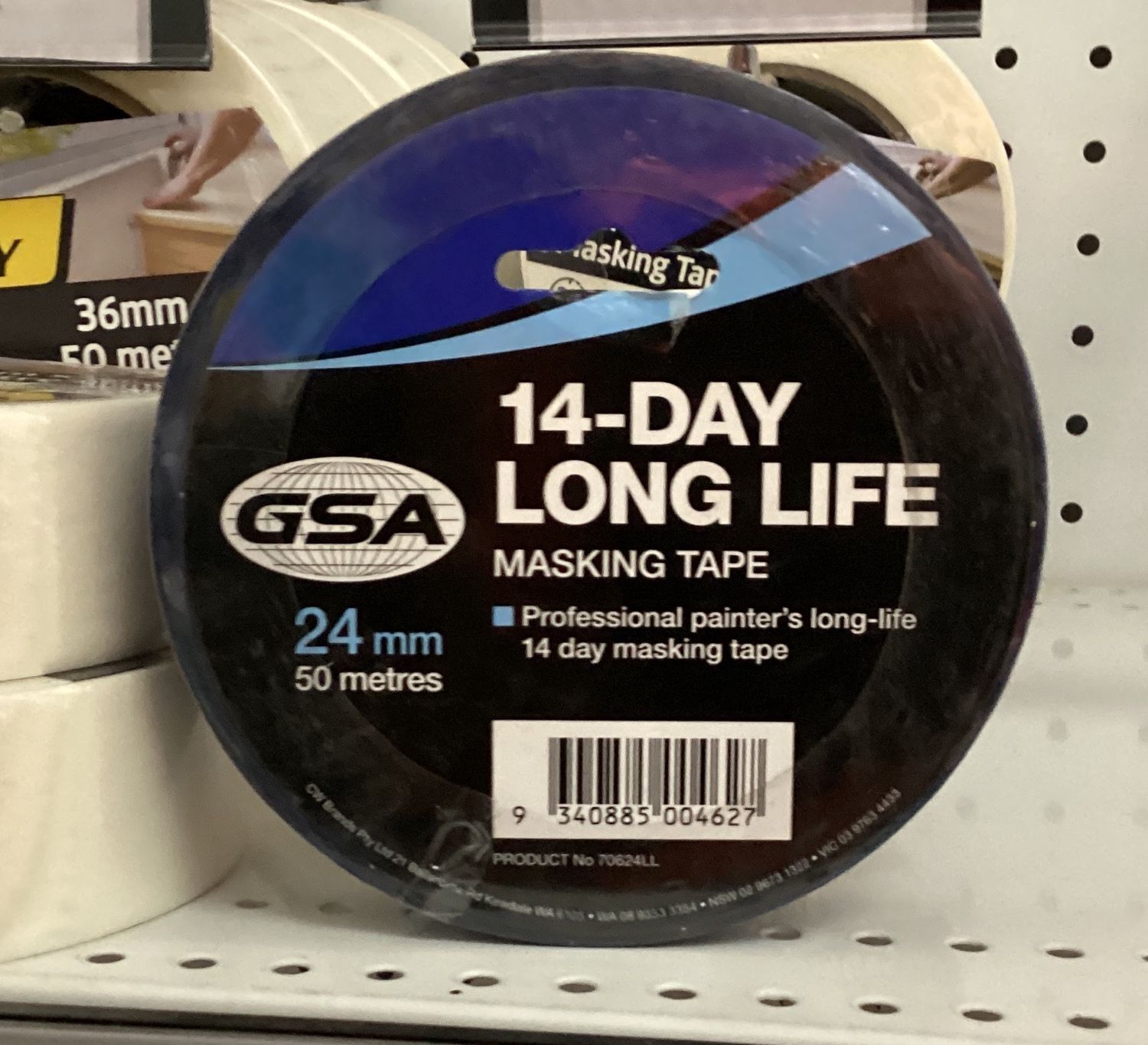 Long Life Blue Masking tape 24mm x50mt - 14 day