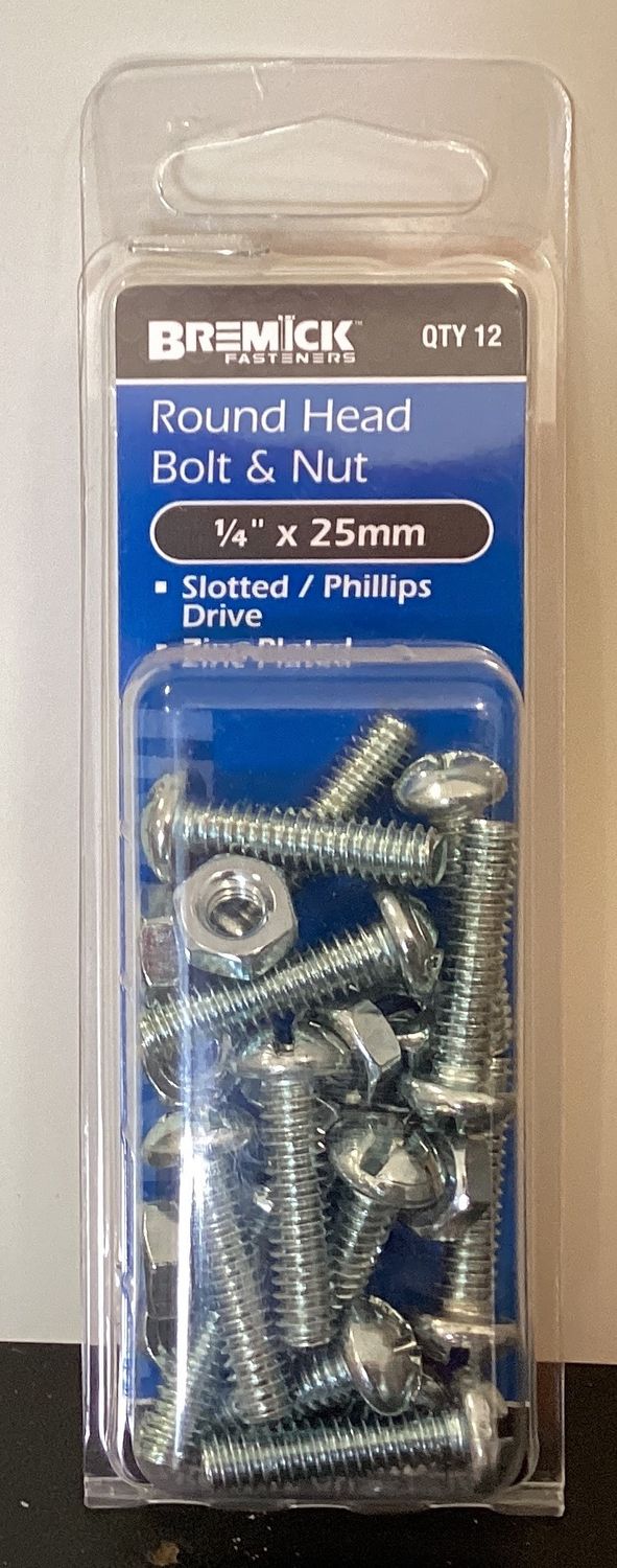 B&amp;N R/Hd 1/4"x 25mm Pk12