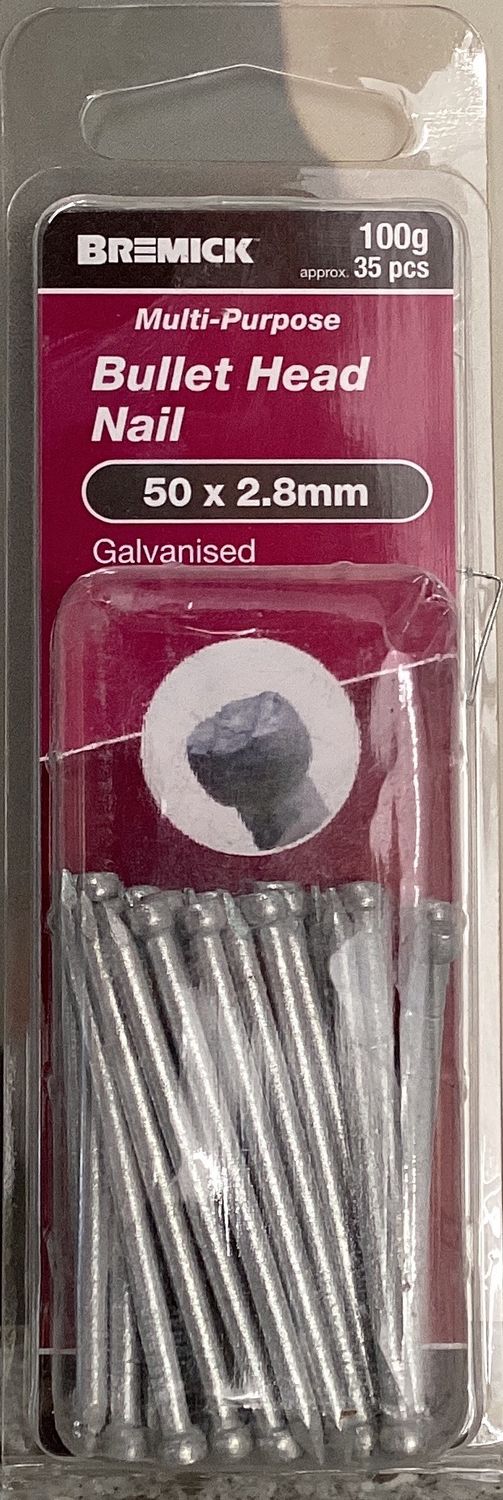 Nails Bullet head 50x2.8mm pk35 Galv