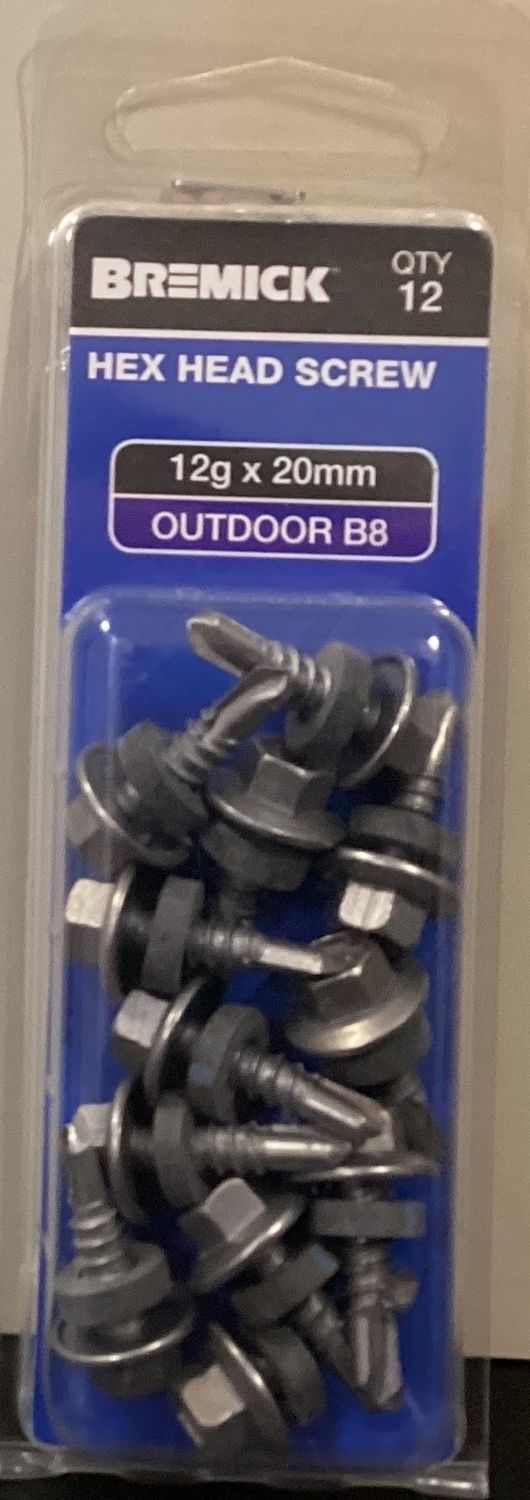 Tec screw 12gx20mm Pk12 w/neo