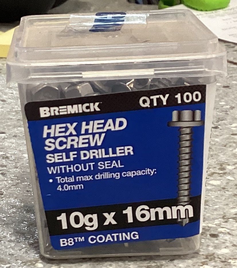 Tec screw 10gx16mm x100 NO SEAL