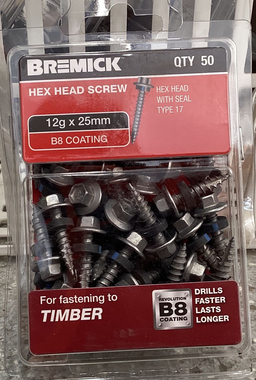 Tec screw T17-12gx25mm Pk50 w/Neo