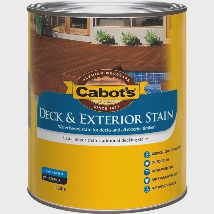 Cabots Deck &amp; Exterior Stain Water Based New Jarrah 1L