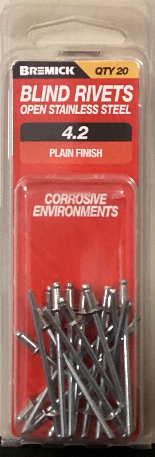 Rivets Stainless/Stainless 4.2 Pk20