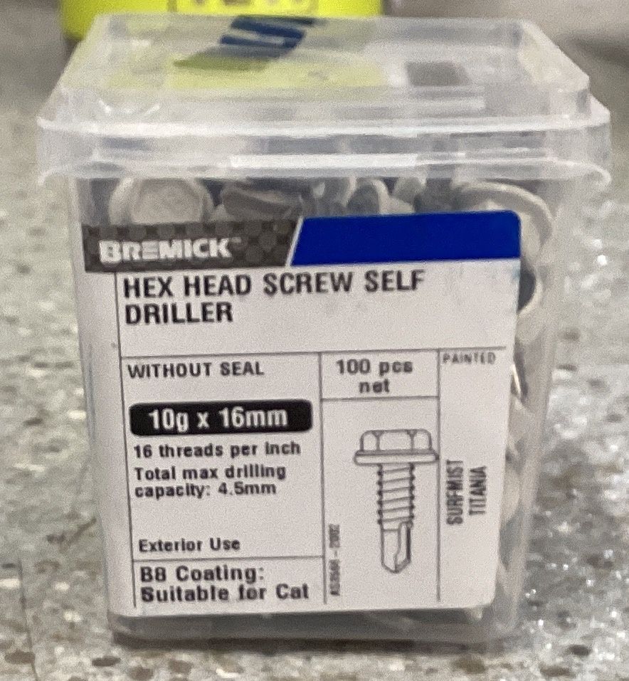 Tec screw 10gx16mm x100 Shale Grey