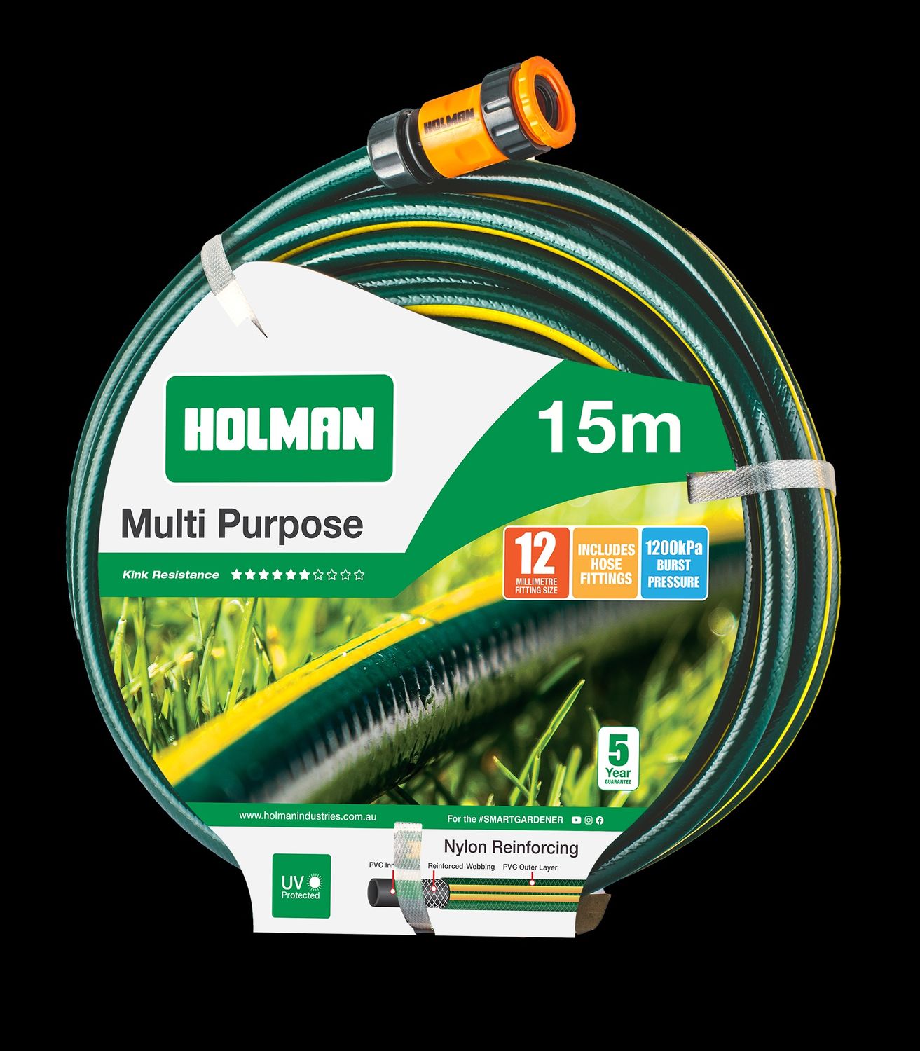 Holman Garden Hose 12mm x 15m + Fittings