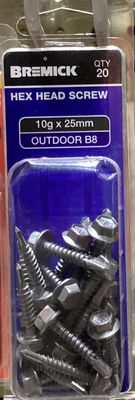Tec screw 10gx25mm Pk20