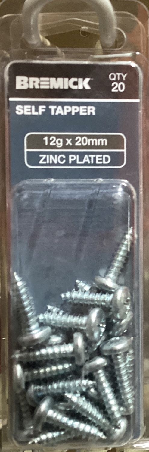 Self Tapper 12gx20mm Pk20 PanHd Zinc