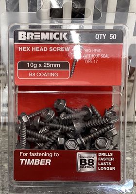 Tec screw T17-10gx25mm Pk50