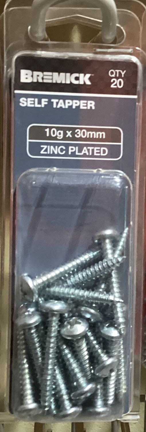 Self Tapper 10gx30mm Pk20 PanHd Zinc