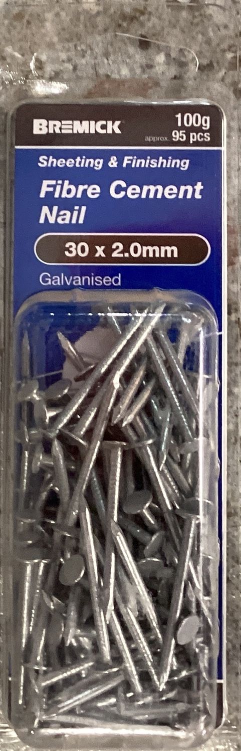 Nails Fibre Cement 30x2.0mm Pk95 Galv
