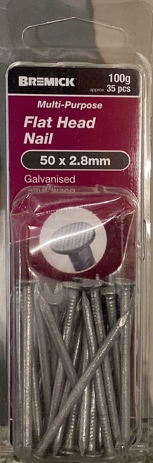 Nails Flat Hd 50x2.8mm Pk35 Galv