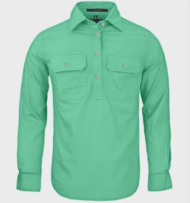 Womens Closed Front L/S Shirt Mint, size: 6