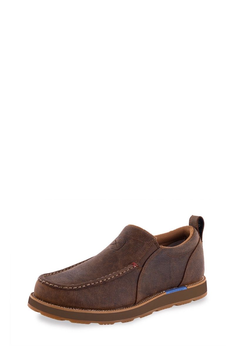 Mens Cellstretch Wedge Slip on - Brunette, size: Mens 9