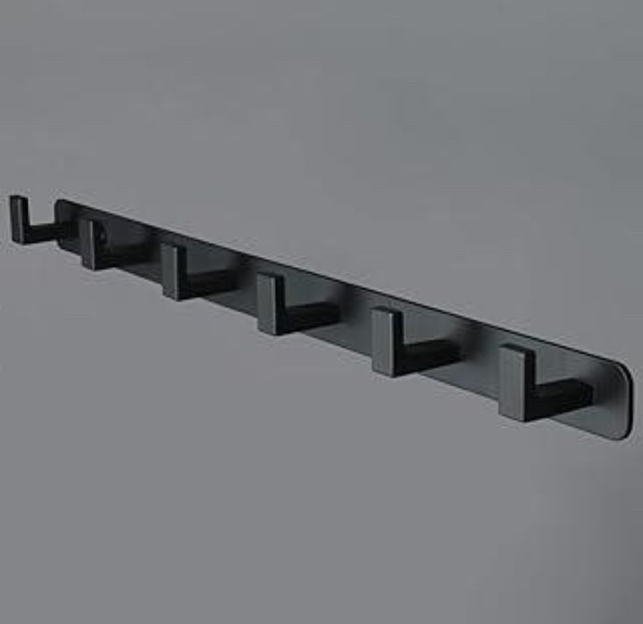 FIVE FLAT WALL MOUNTED HOOK MATTE BLACK