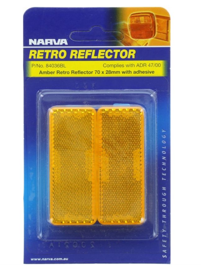 Reflector stick on side marker AMBER PK2 NARVA