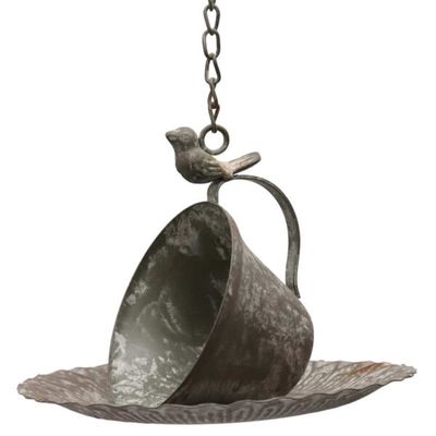 Hanging Cup &amp; Saucer Birdfeeder