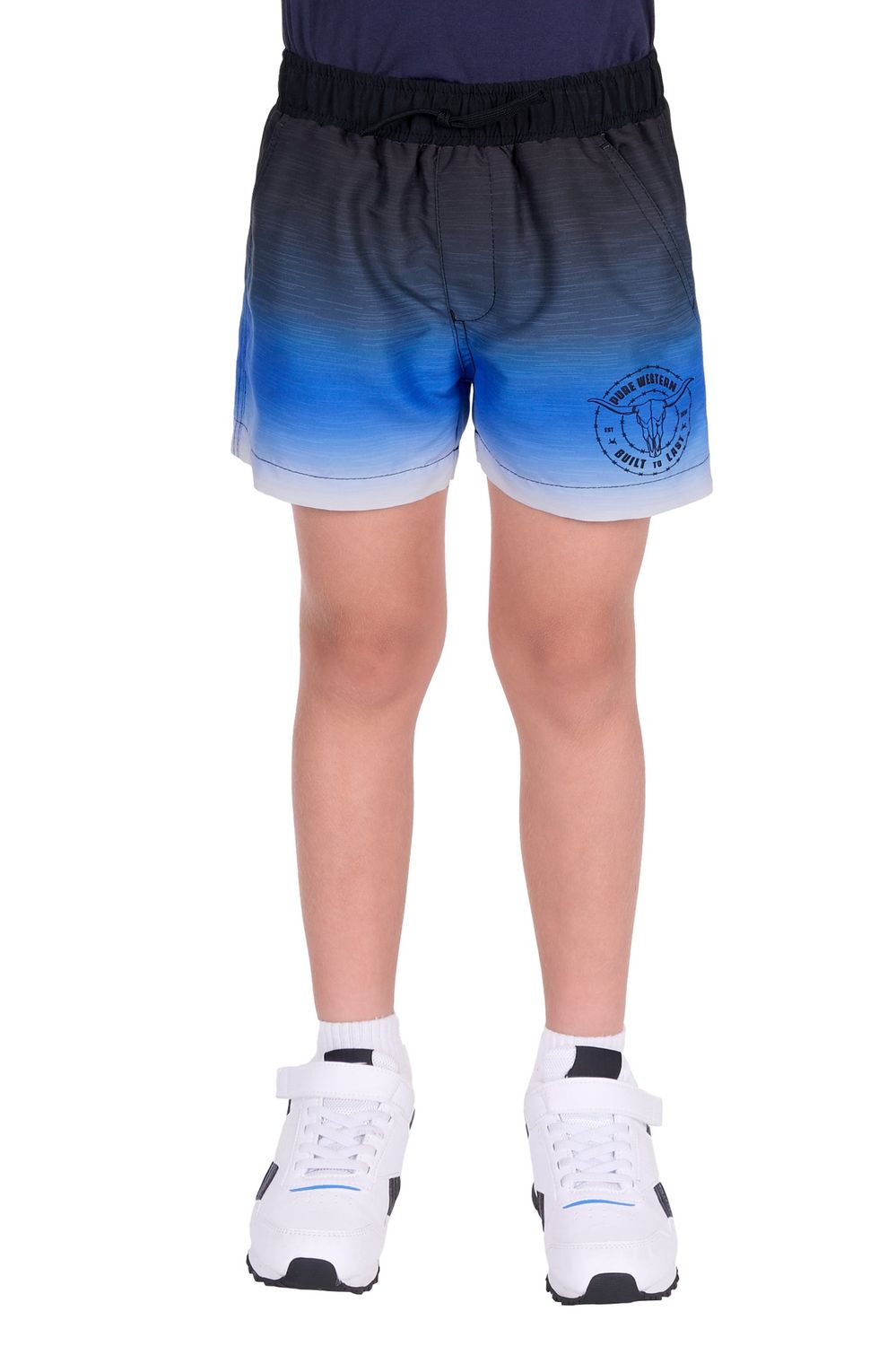BOYS PHILLIP BOARDSHORT, Colour: BLACK/ROYAL, size: 6