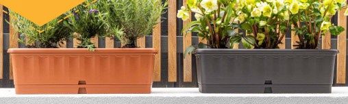 Lenna Self Watering Pot 57x22x18cm Anthracite