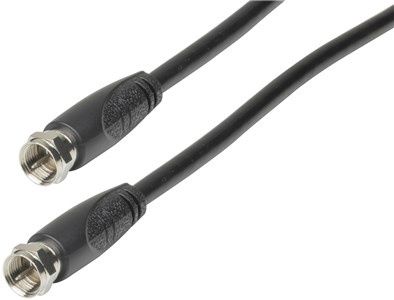 F Plug to F Plug Cable Black - 1.5m