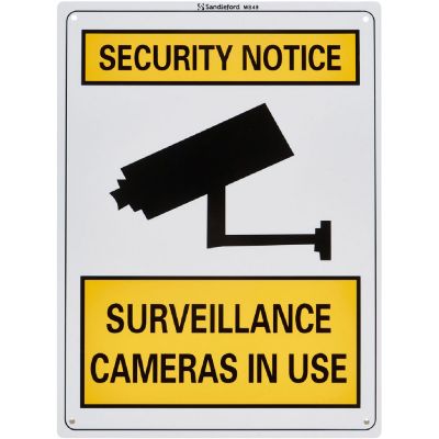 Surveillance  Camera In Use - Plastic Sign 300 x 225mm