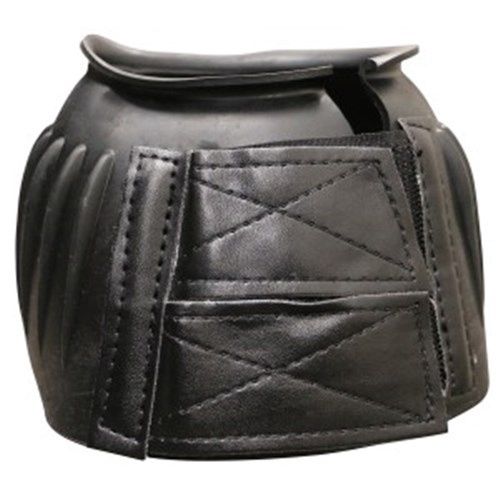 Ribbed Bell Boot Double Velcro Black Large