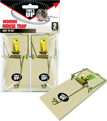 Times Up Wooden Mouse Trap 2pk