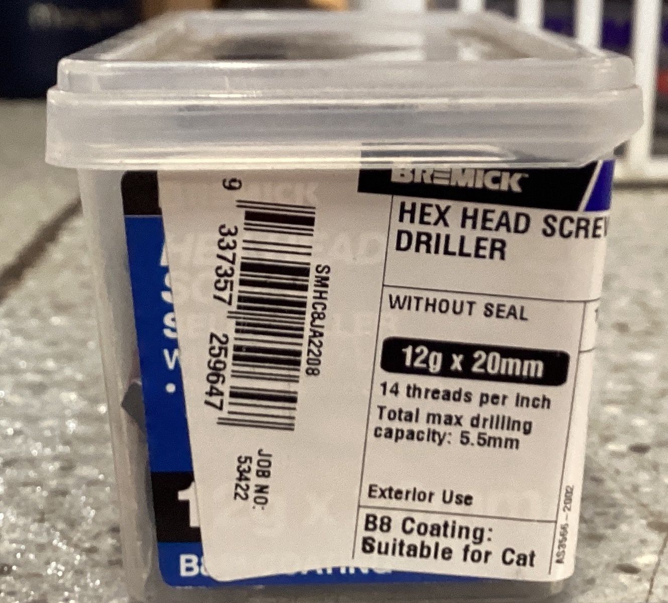 Tec Screw 12g x 20 No Seal 100pk - Jasper