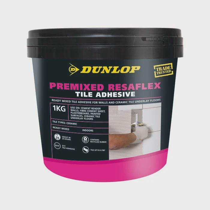Dunlop 1kg Premixed Resaflex Tile Adheasive