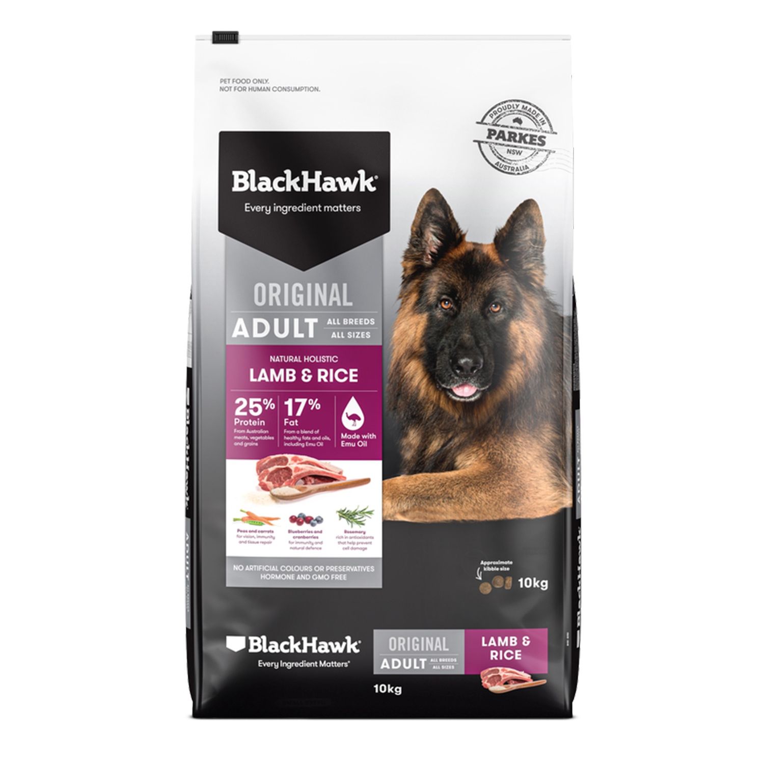 DNO Black Hawk Lamb &amp; Rice Adult Dog 10kg
