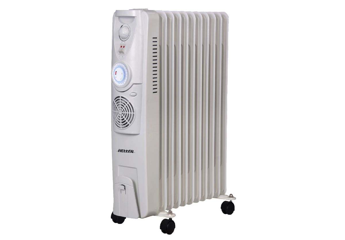Heller 2400W 11 Fin Oil Heater with Fan &amp; Timer