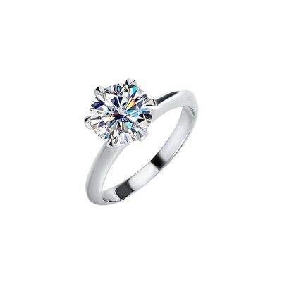 Classic six-prong Mossan GRA diamond ring