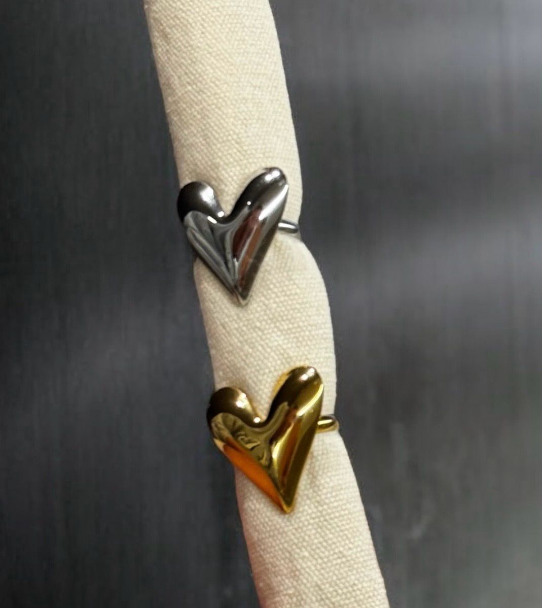 Anello heart gold e silver
