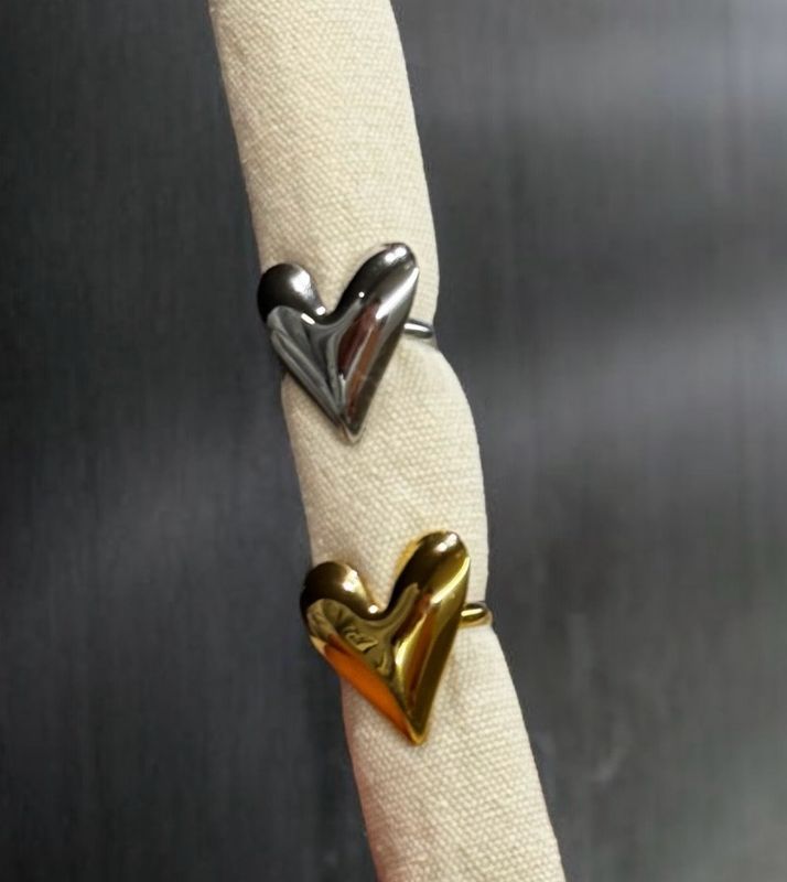 Anello heart gold e silver