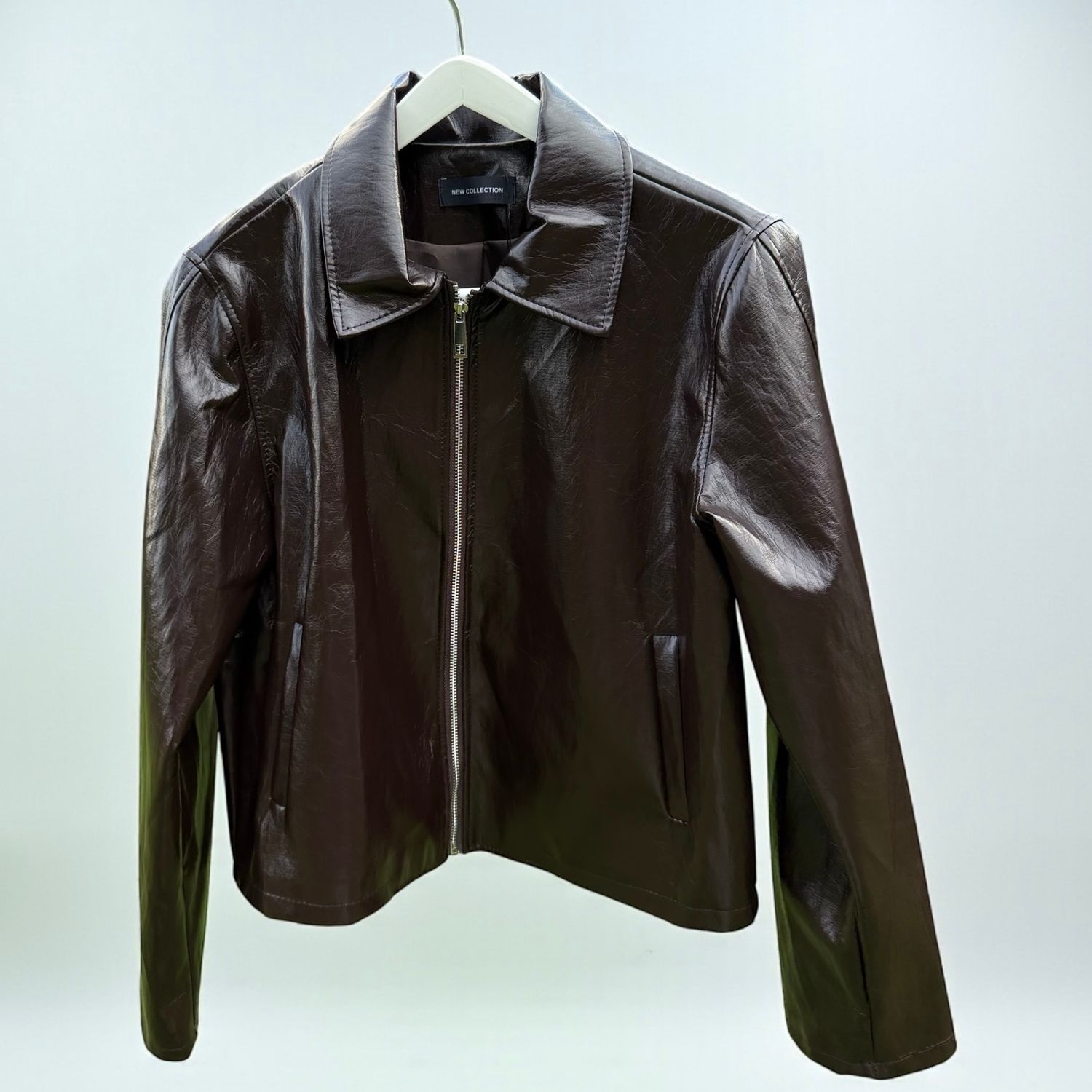 giacca in pelle bordeaux