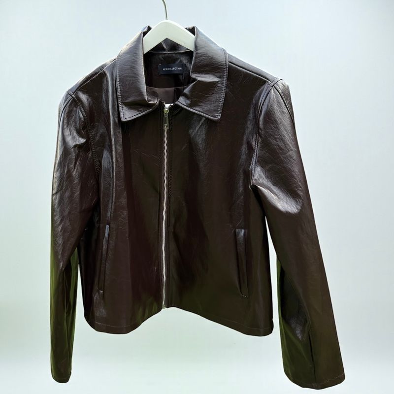 giacca in pelle bordeaux