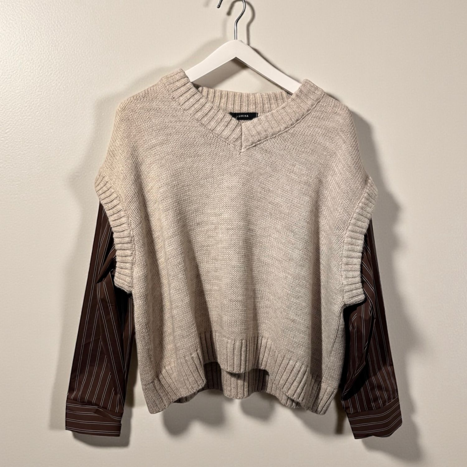 Maglione con maniche a camicia