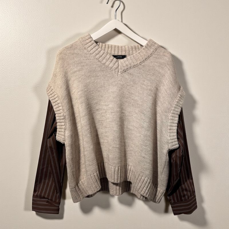 Maglione con maniche a camicia