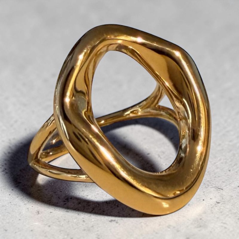 Anello cerchio aperto gold e silver