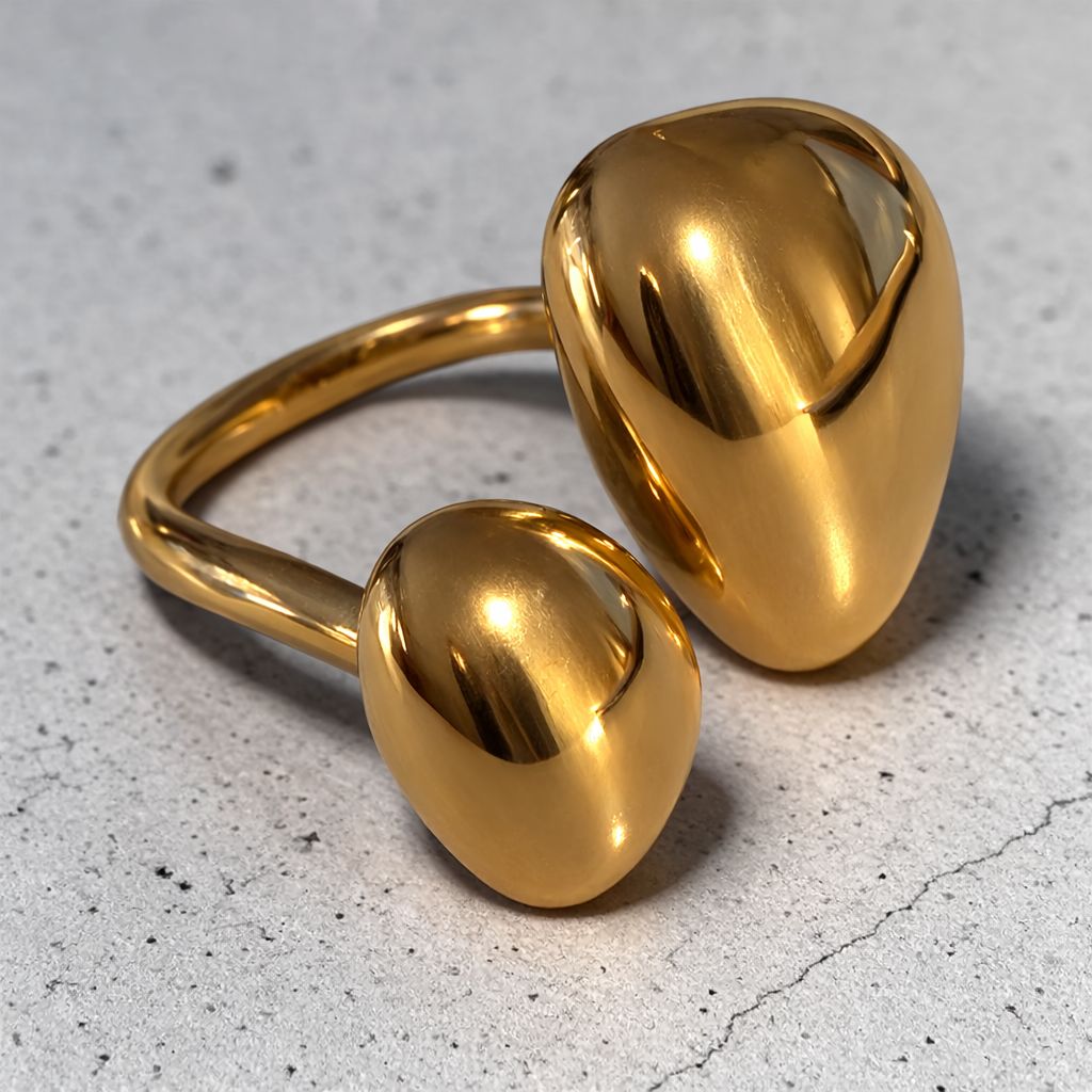 Anello big double gold e silver