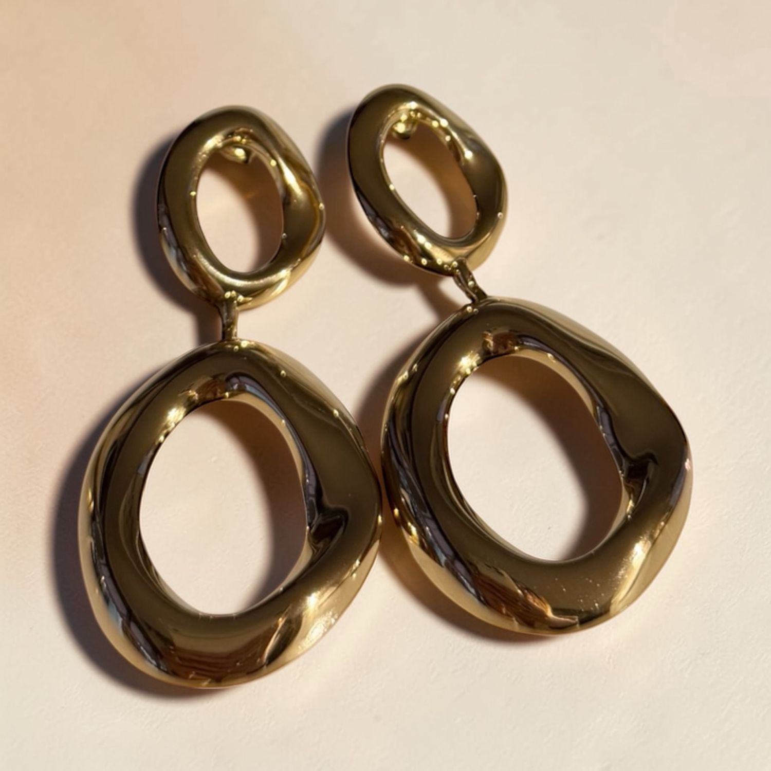 Orecchini cerchio doppio gold