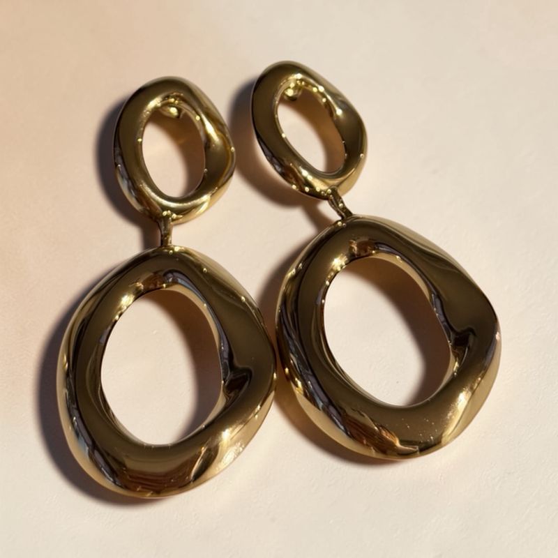 Orecchini cerchio doppio gold