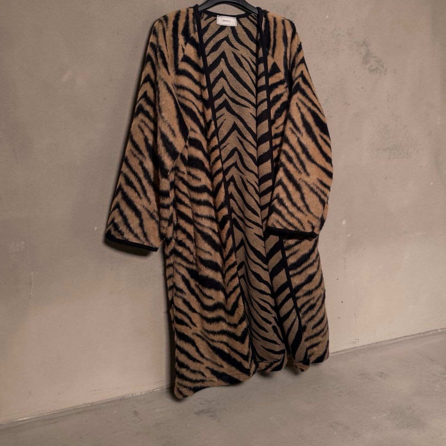 Cardigan tigrato lungo