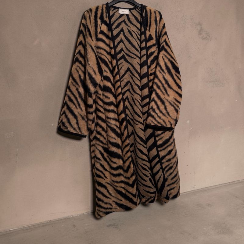 Cardigan tigrato lungo