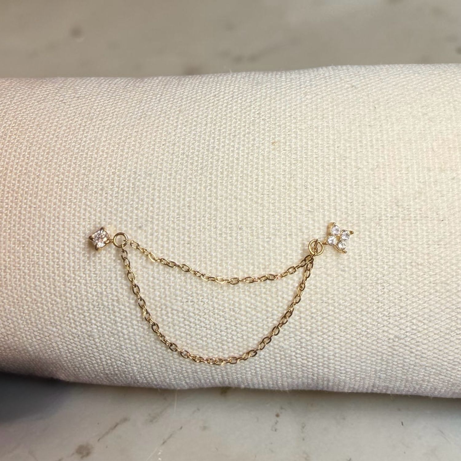 Orecchino doppio gold
