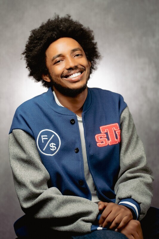 STU-FS Blue Unisex Letterman Jacket