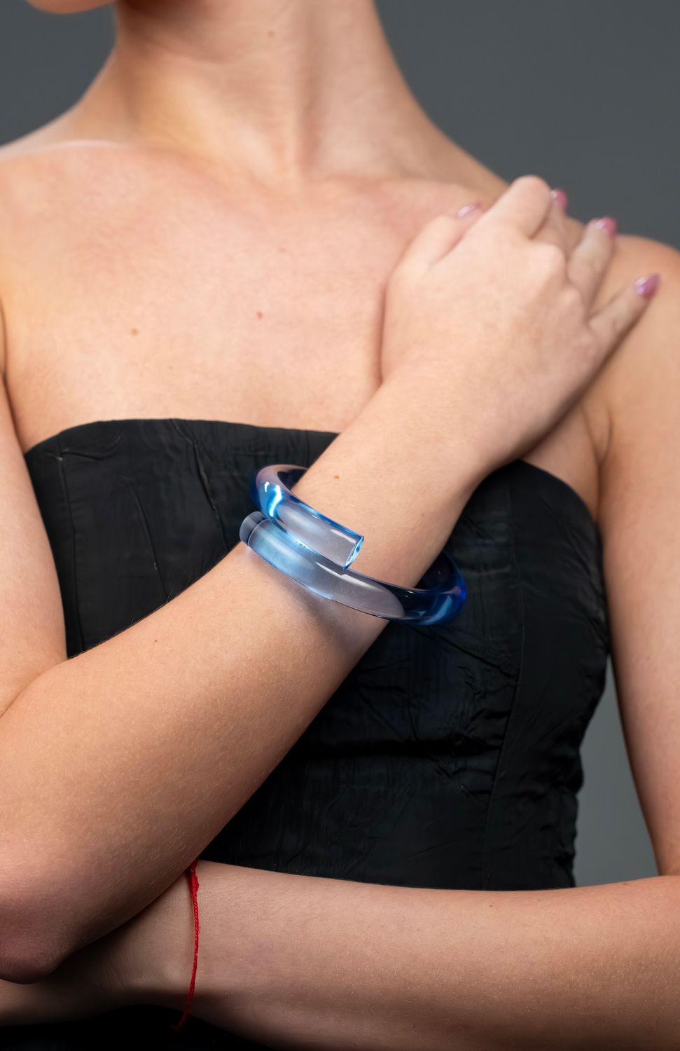 RS- Chofa Lucite Bangle, Color: Light Blue