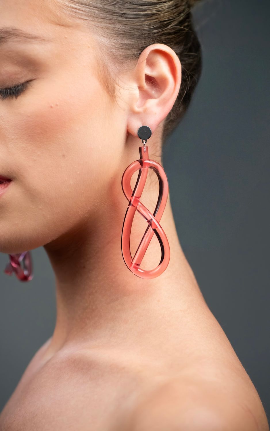 RS- Chofa Knot Earing , Color: Pink