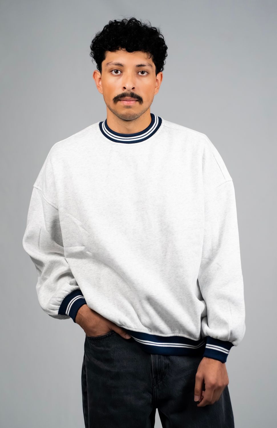 RS- Grey Custom Crewneck , Color: Grey, Size: L